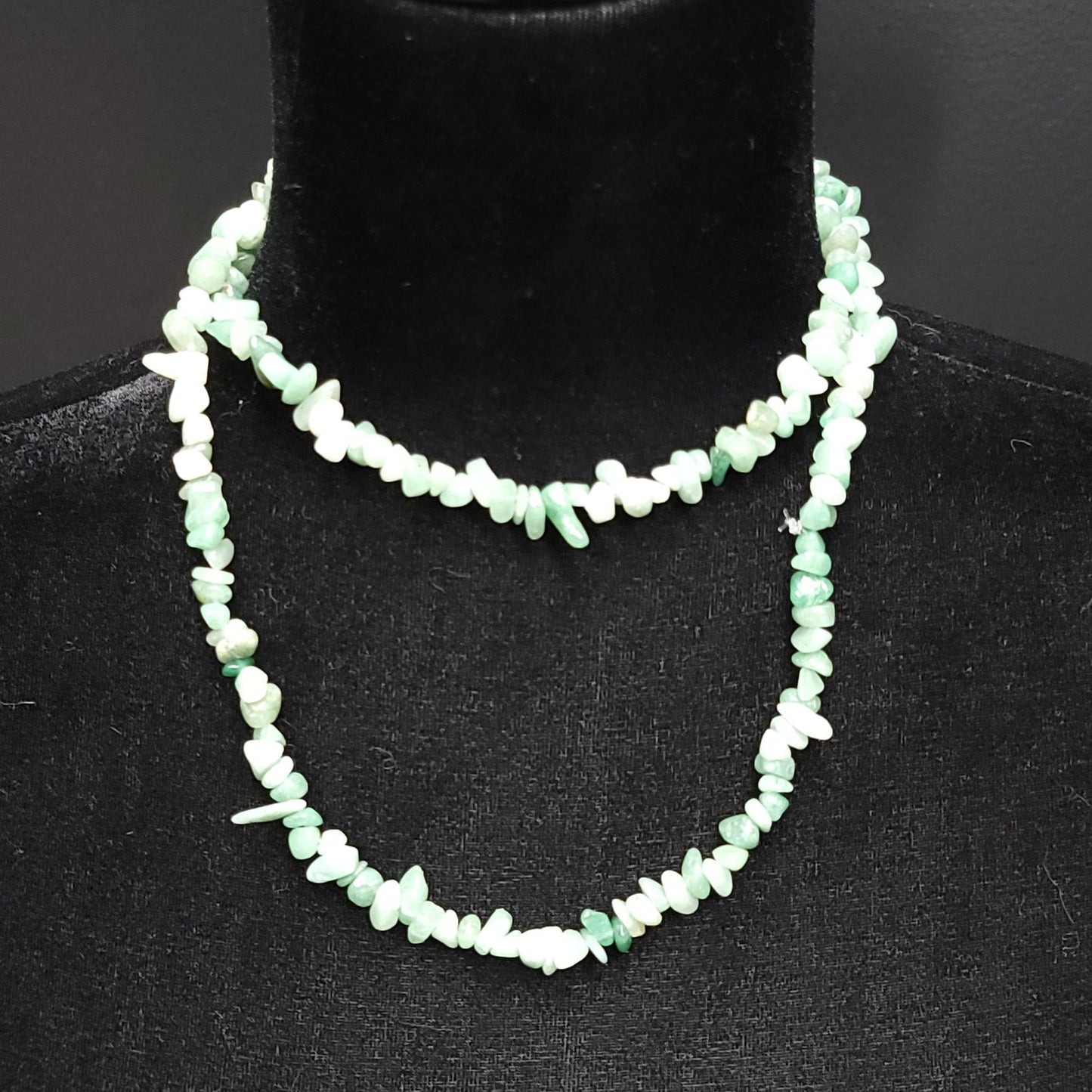 Green Aventurine Chip Necklace 32"