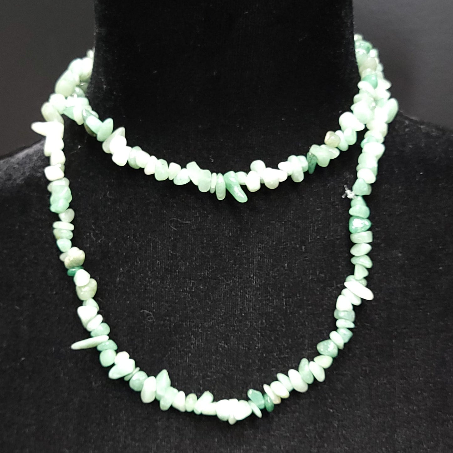 Green Aventurine Chip Necklace 32"