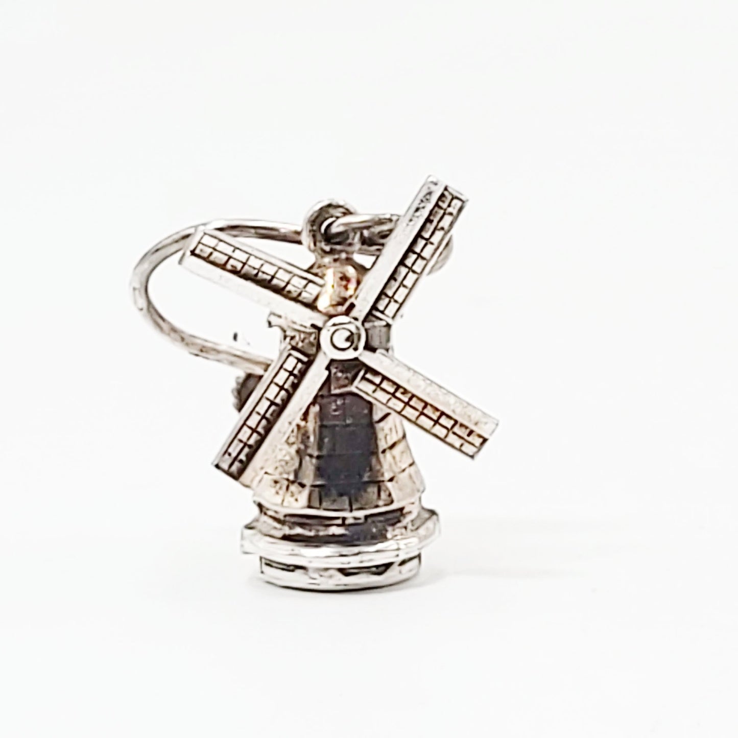 Sterling Silver Windmill Earrings Hinge Clip-On, 3D, Movable - Elevated Metaphysical