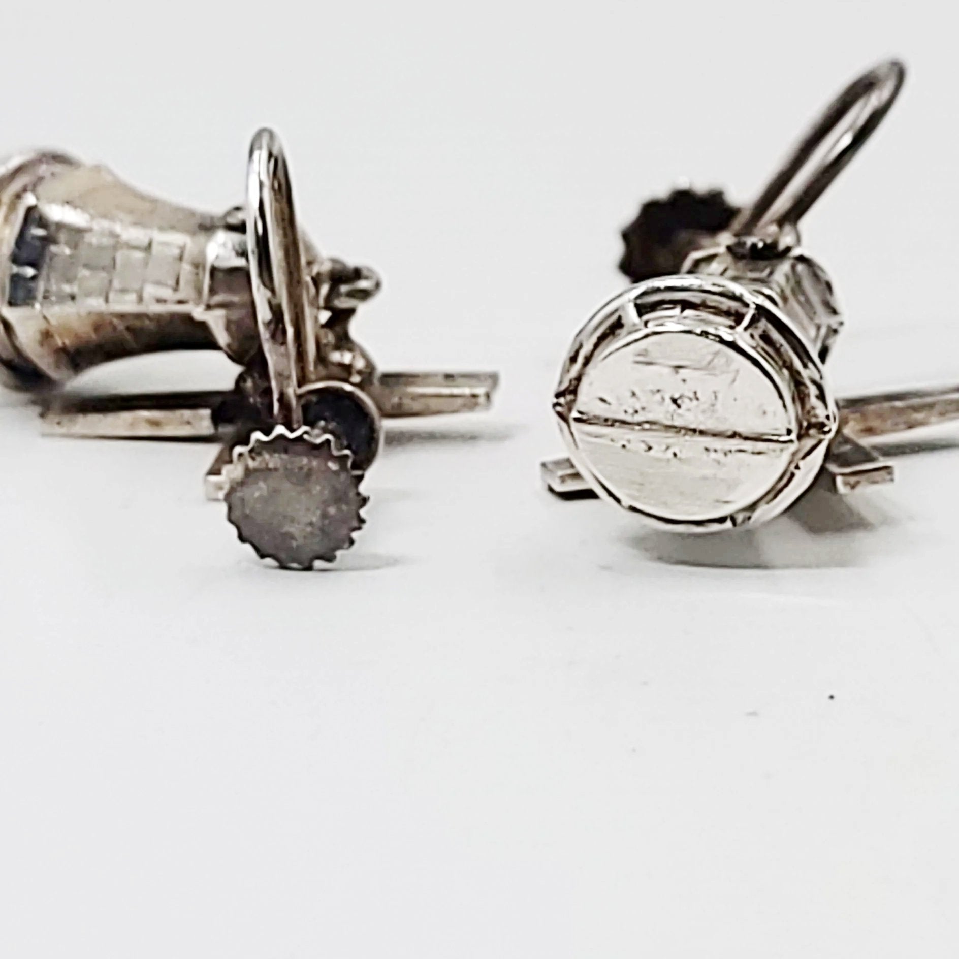 Sterling Silver Windmill Earrings Hinge Clip-On, 3D, Movable - Elevated Metaphysical