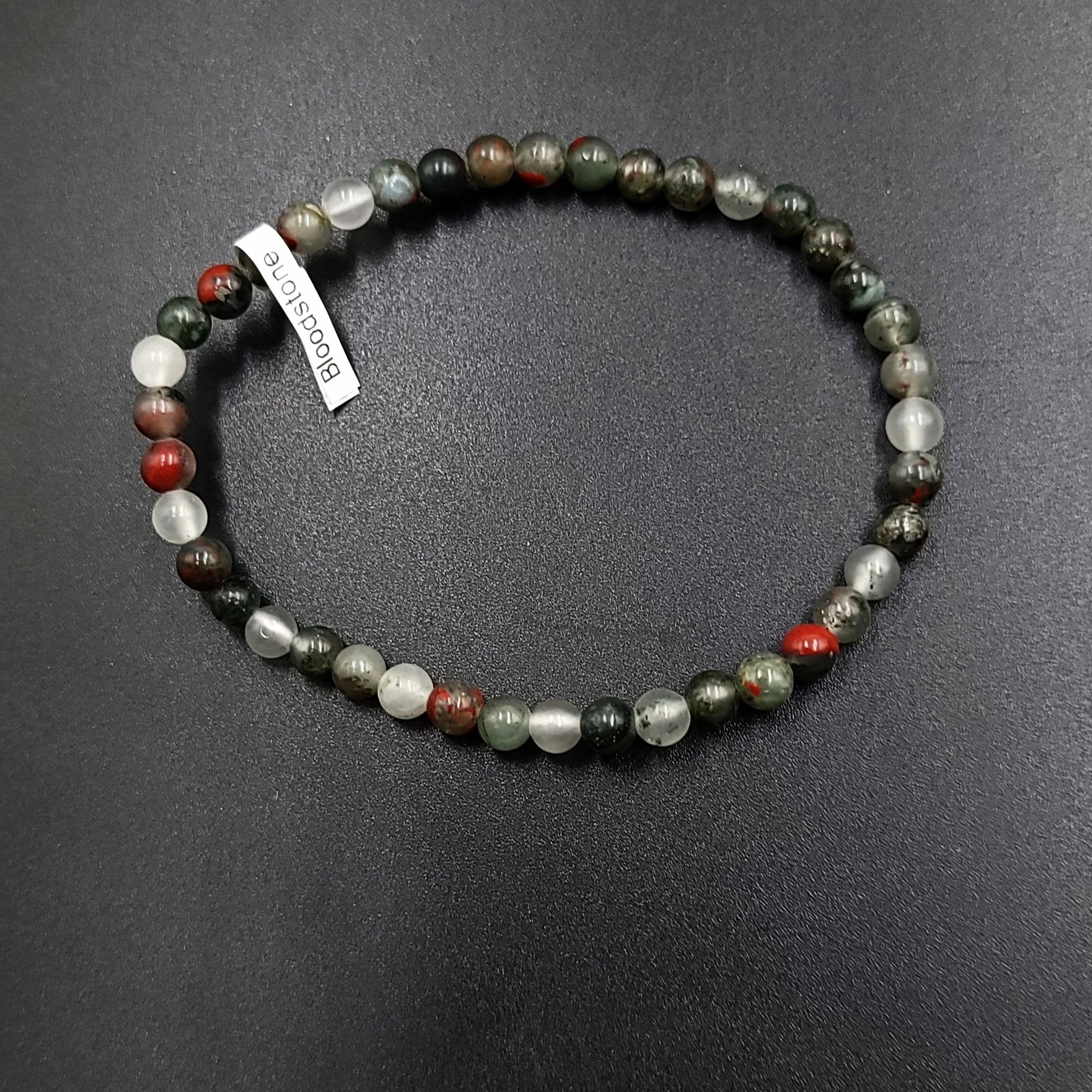 African Bloodstone Bead Bracelet 4mm - Elevated Metaphysical