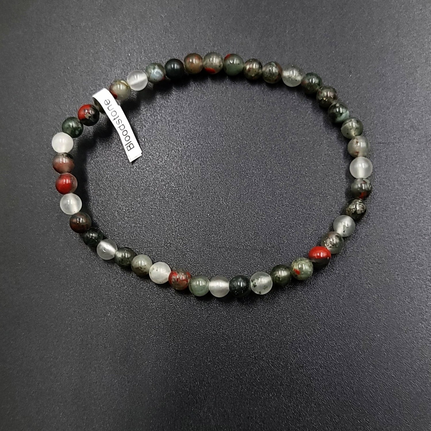African Bloodstone Bead Bracelet 4mm - Elevated Metaphysical