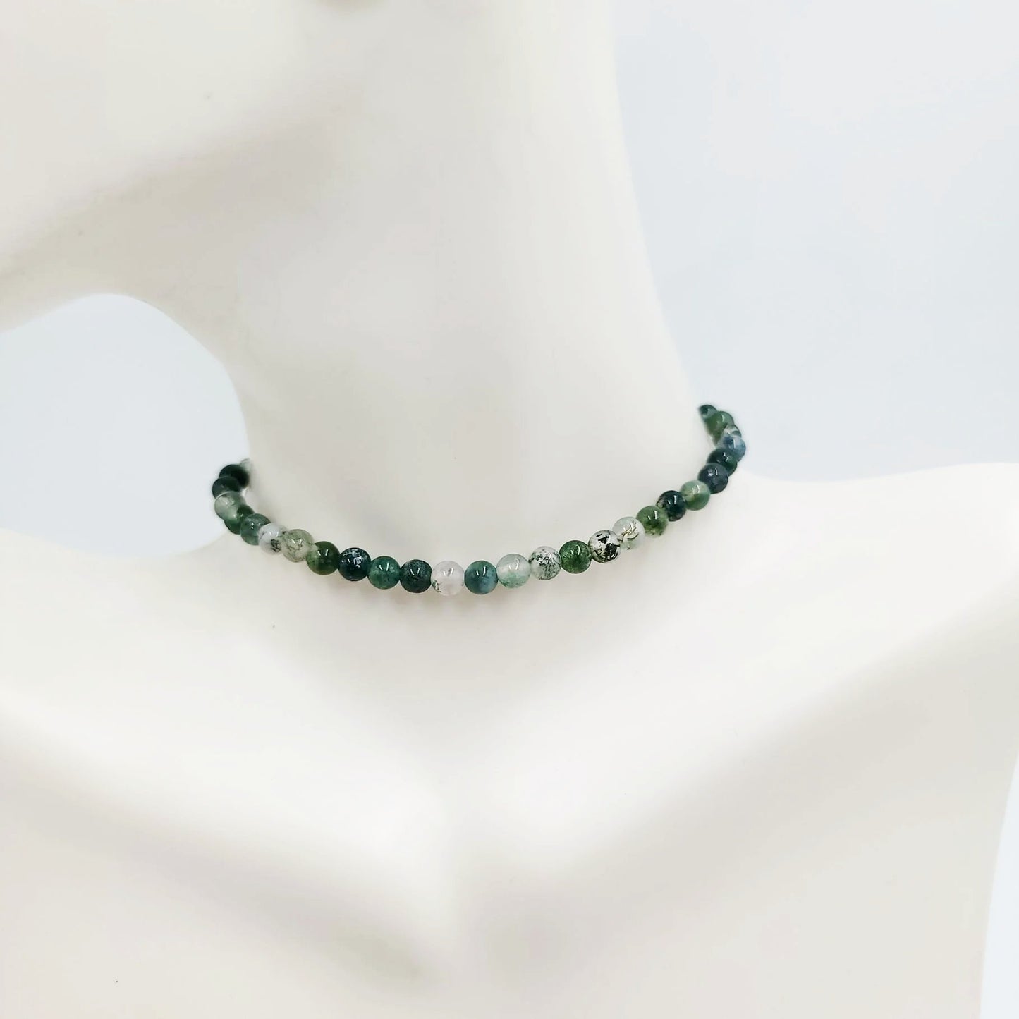 Moss Agate Bracelet 4mm Bead Bracelet - Elevated Metaphysical