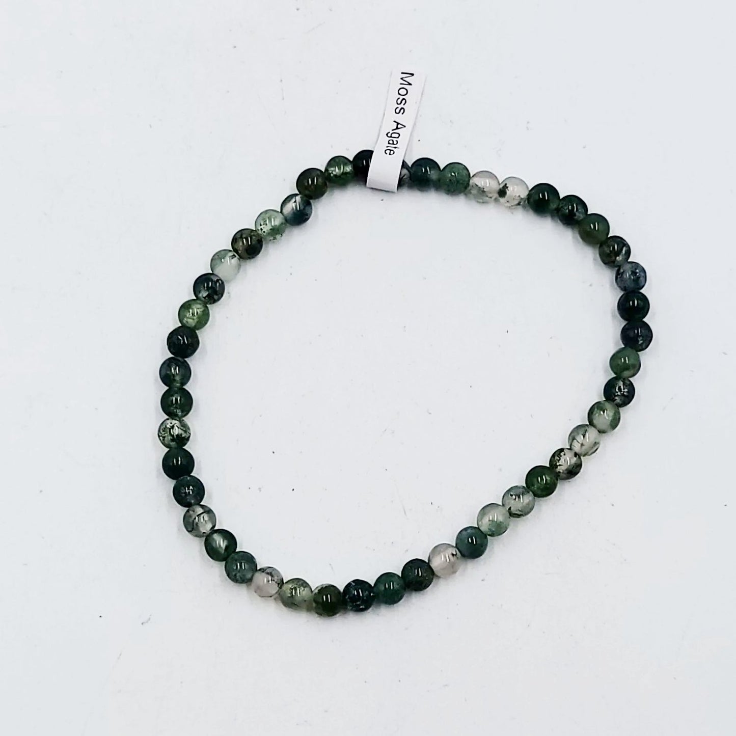 Moss Agate Bracelet 4mm Bead Bracelet - Elevated Metaphysical