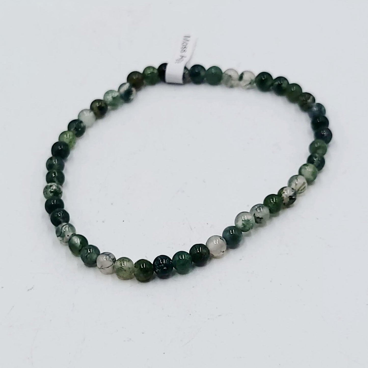 Moss Agate Bracelet 4mm Bead Bracelet - Elevated Metaphysical