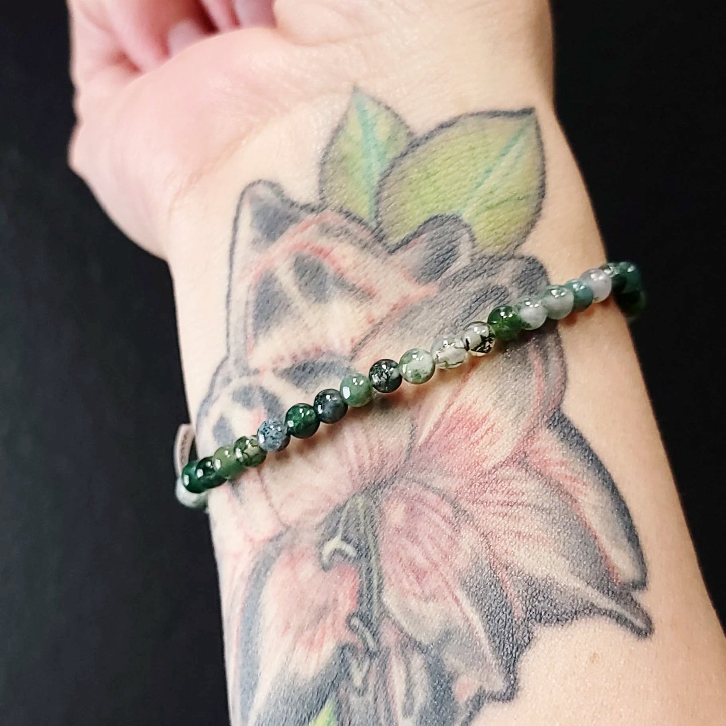 Moss Agate Bracelet 4mm Bead Bracelet - Elevated Metaphysical