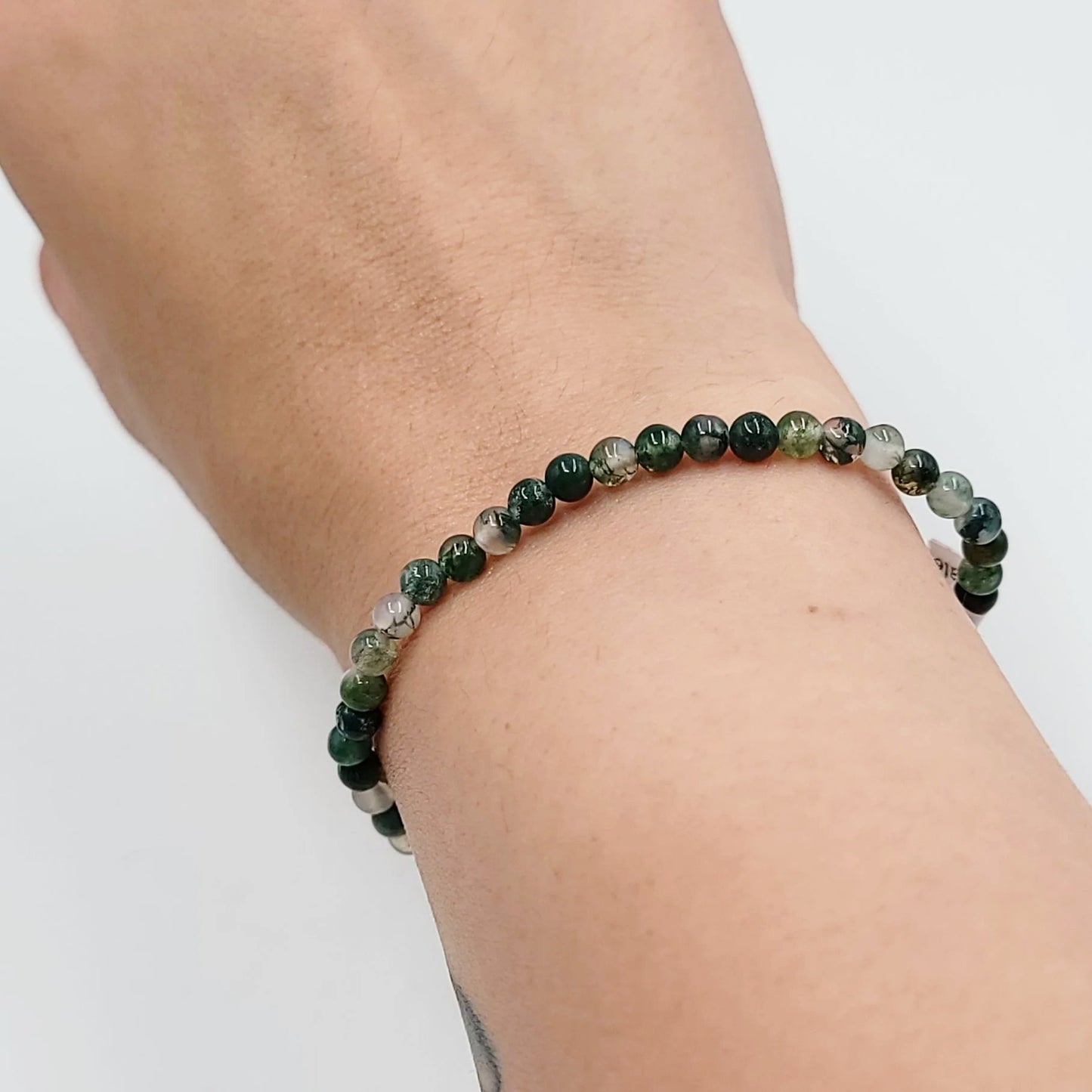 Moss Agate Bracelet 4mm Bead Bracelet - Elevated Metaphysical