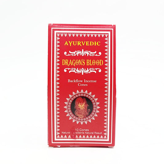 Ayurvedic Dragon's Blood Backflow Incense Cones 10 Pack