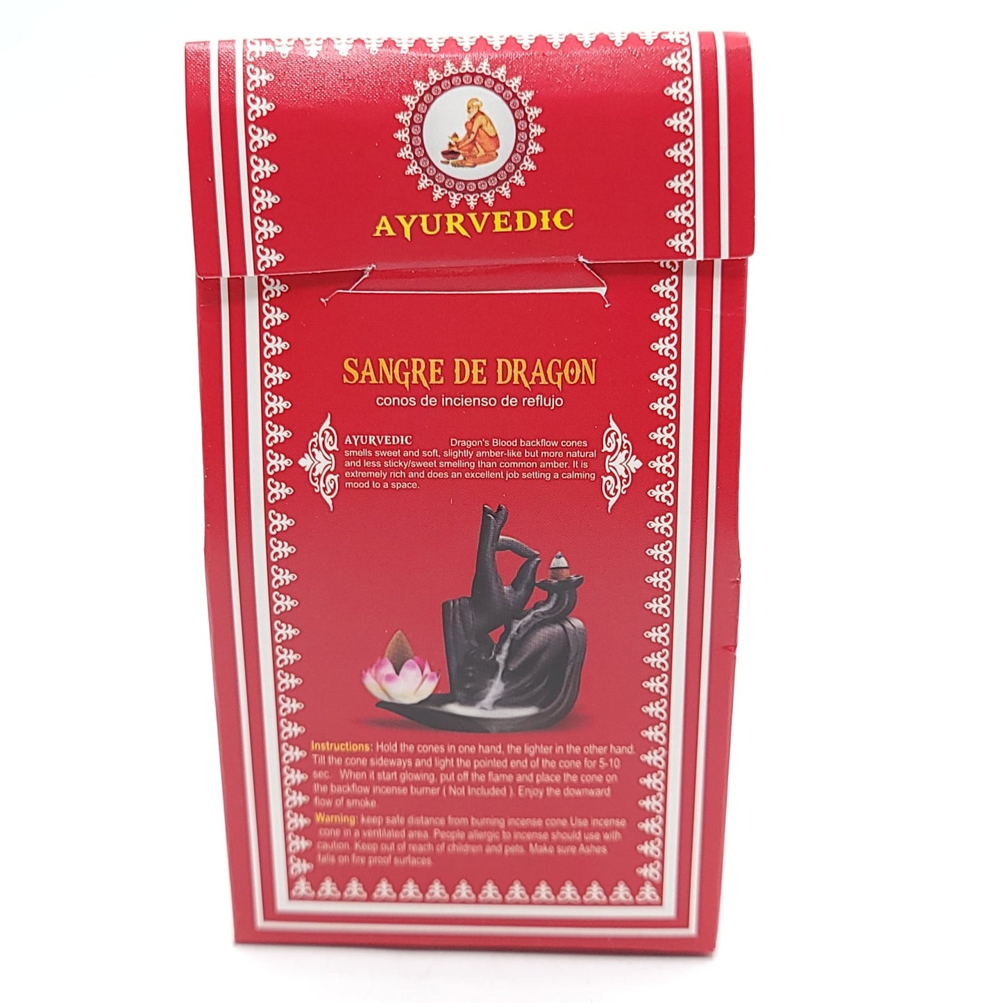 Ayurvedic Dragon's Blood Backflow Incense Cones 10 Pack
