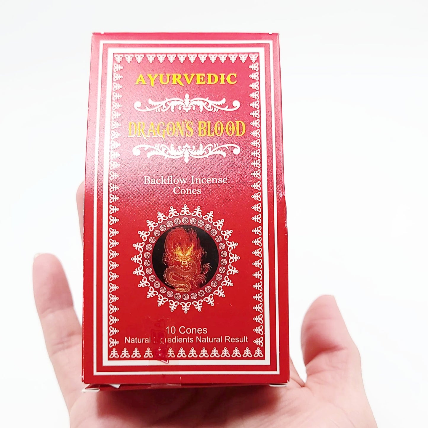 Ayurvedic Dragon's Blood Backflow Incense Cones 10 Pack