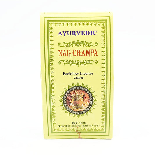 Ayurvedic Nag Champa Backflow Incense Cones 10 Pack - Elevated Metaphysical