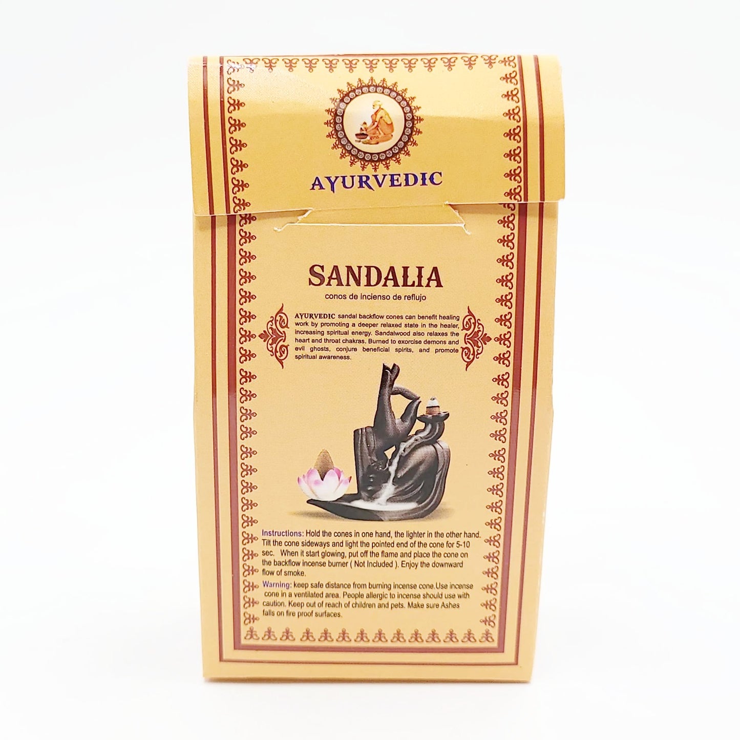 Ayurvedic Sandal Backflow Incense Cones 10 Pack