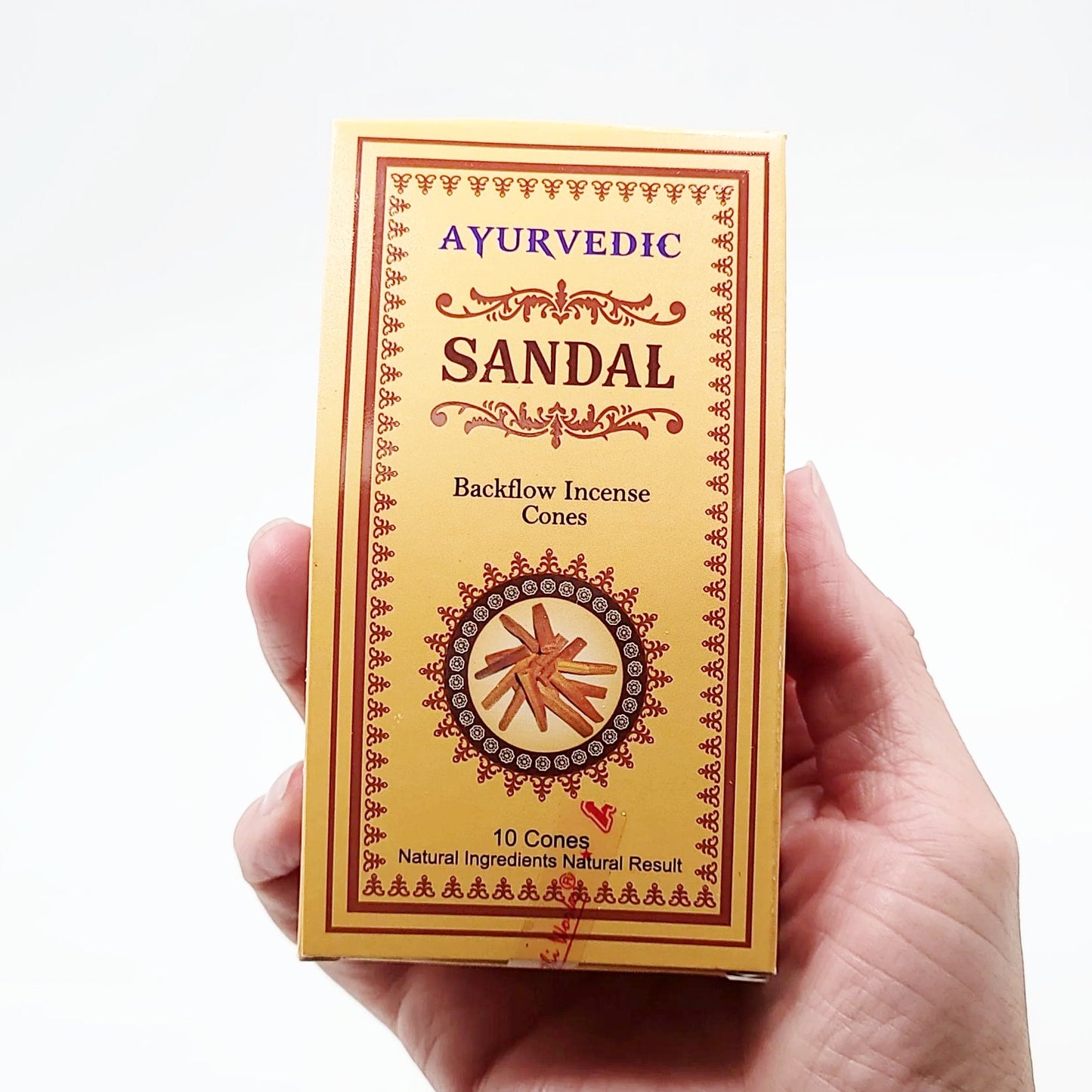 Ayurvedic Sandal Backflow Incense Cones 10 Pack