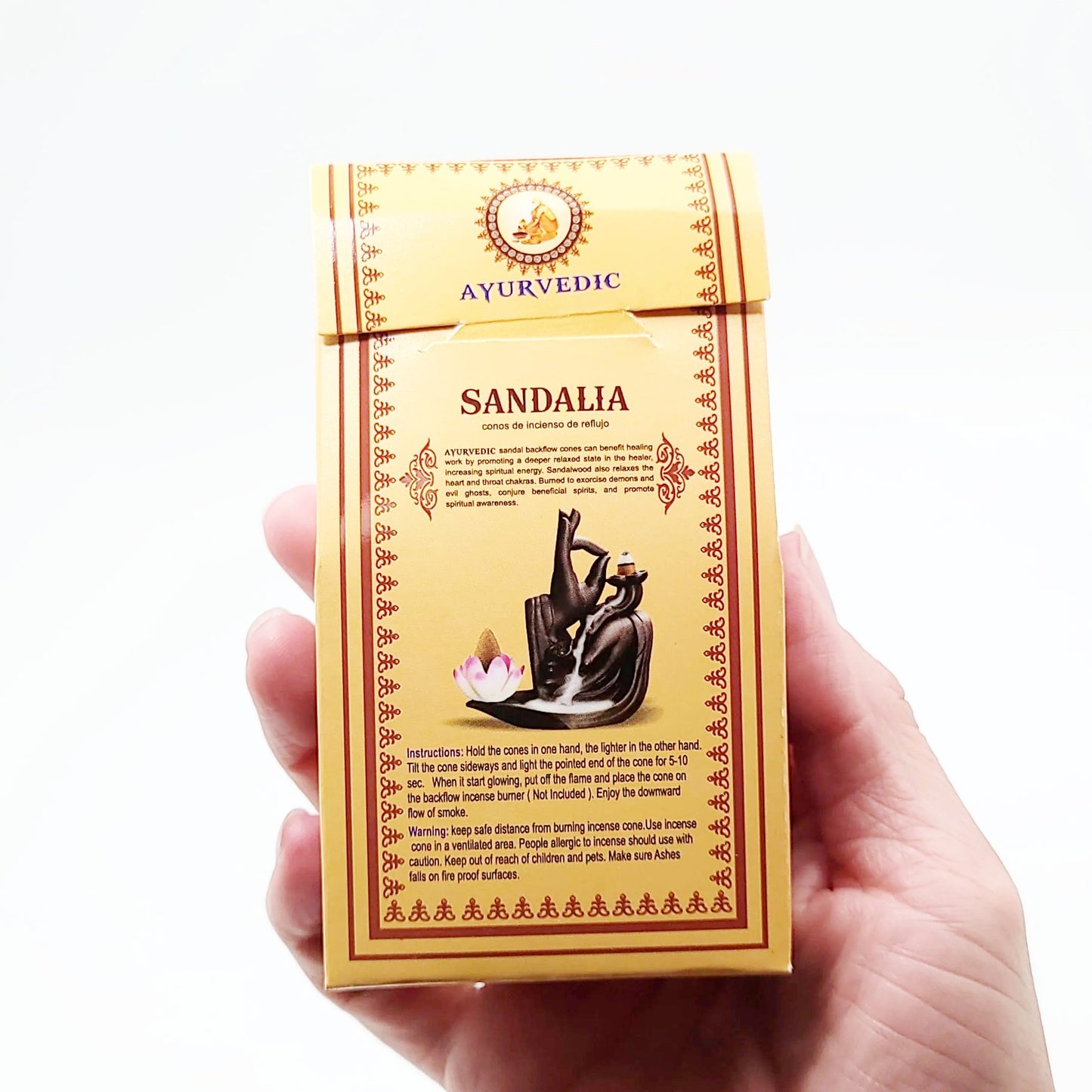 Ayurvedic Sandal Backflow Incense Cones 10 Pack