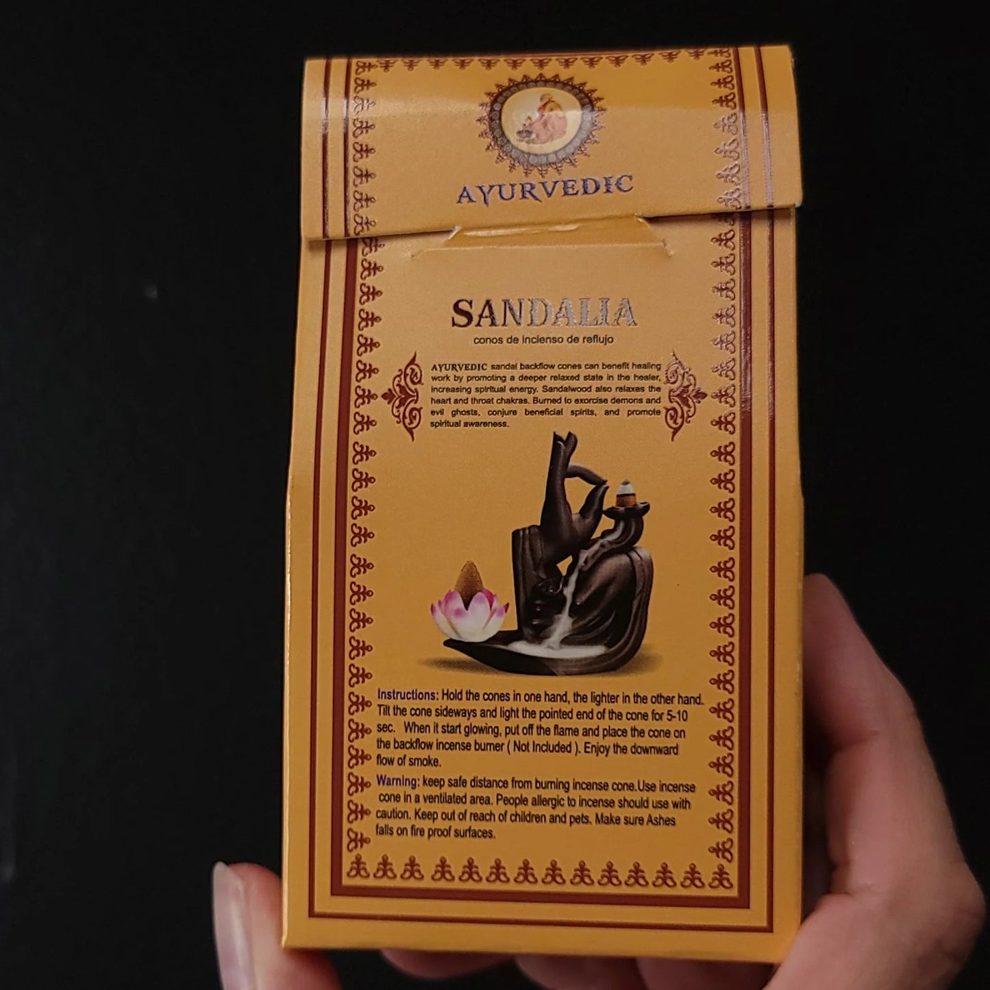 Ayurvedic Sandal Backflow Incense Cones 10 Pack