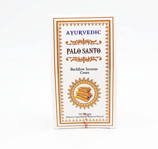 Ayurvedic Palo Santo Backflow Incense Cones 10 Pack