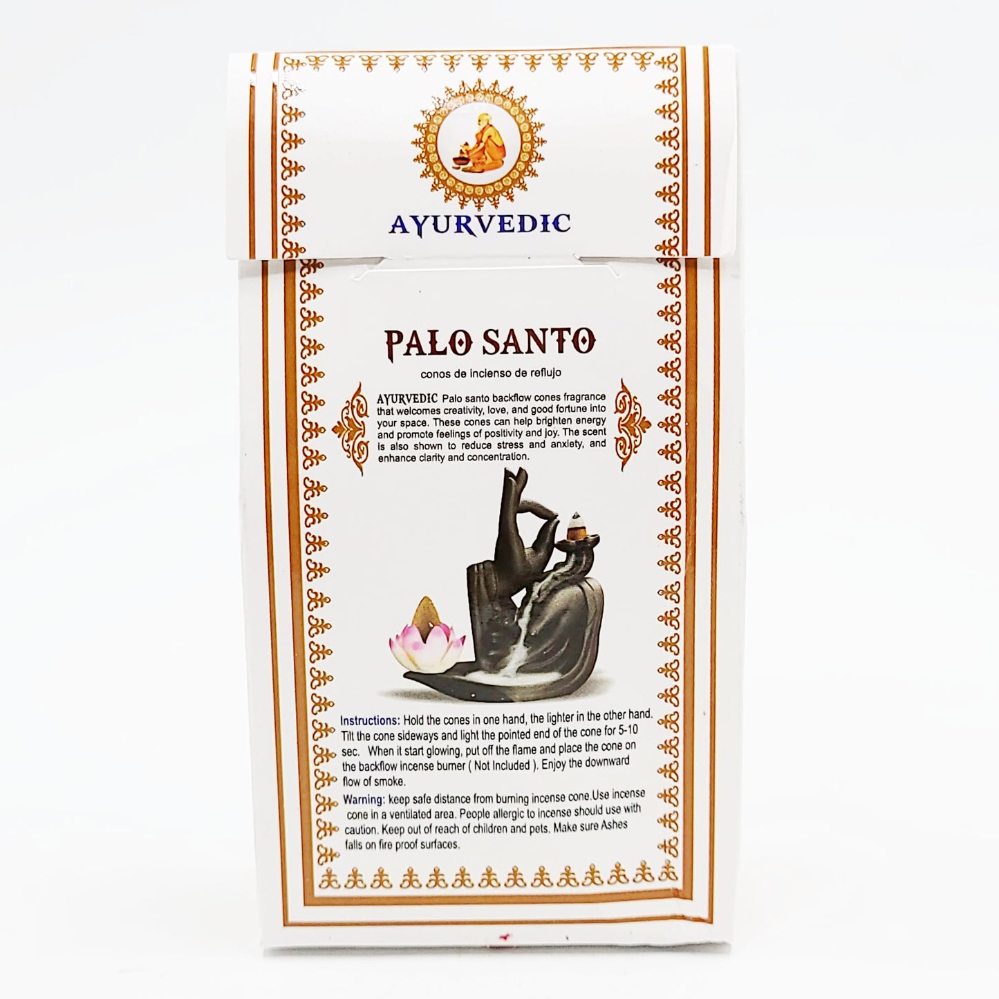 Ayurvedic Palo Santo Backflow Incense Cones 10 Pack