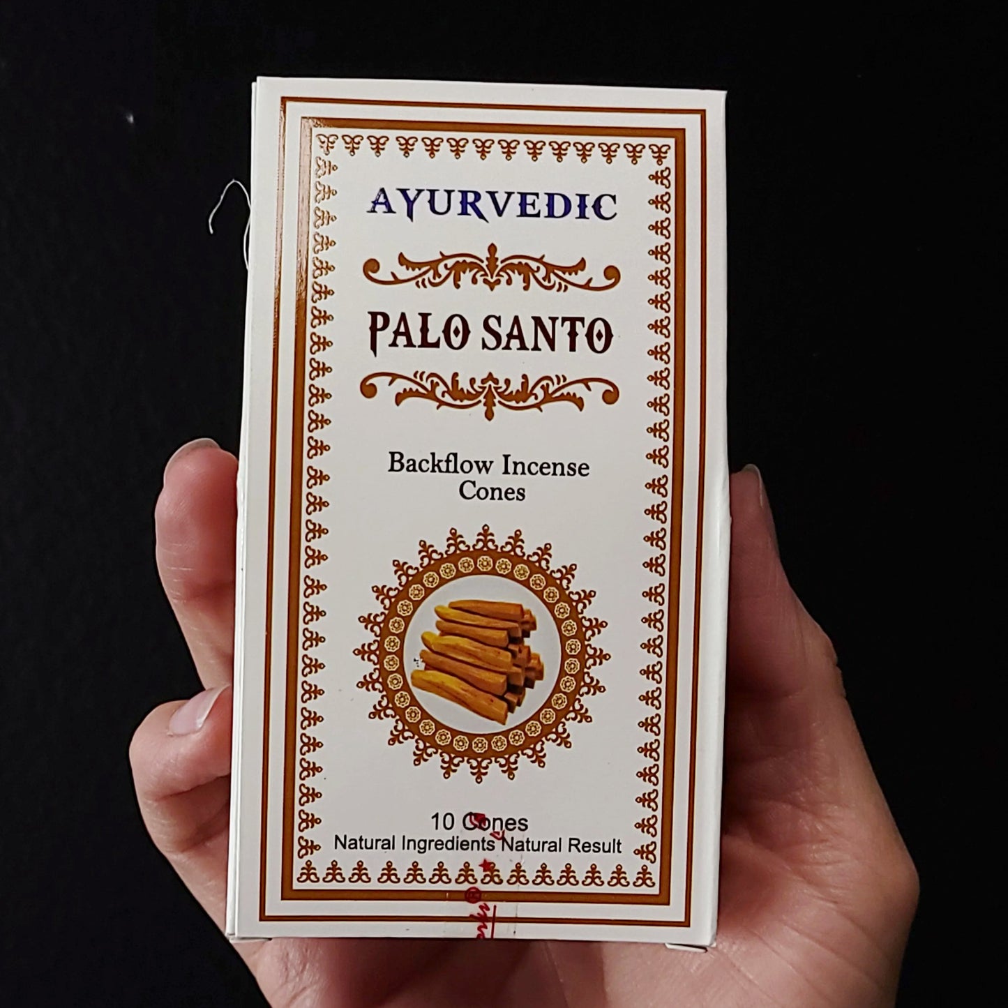 Ayurvedic Palo Santo Backflow Incense Cones 10 Pack