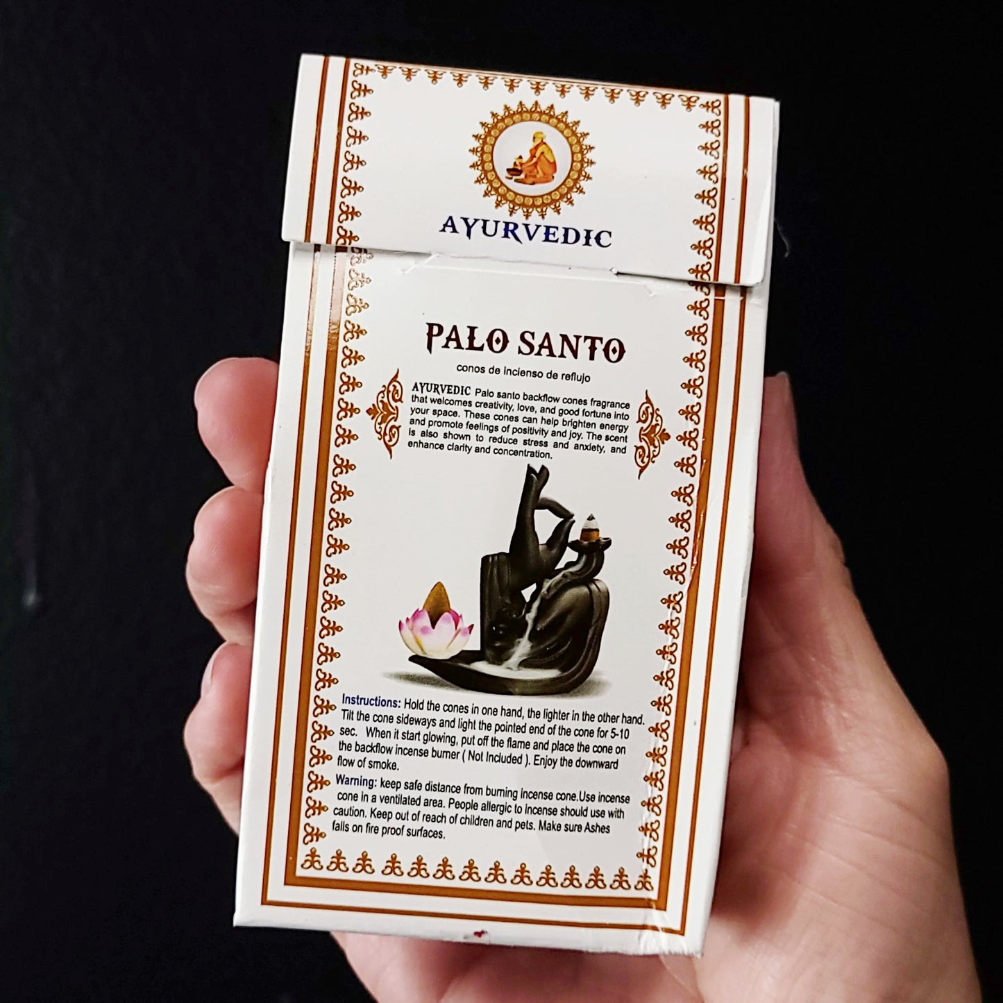 Ayurvedic Palo Santo Backflow Incense Cones 10 Pack