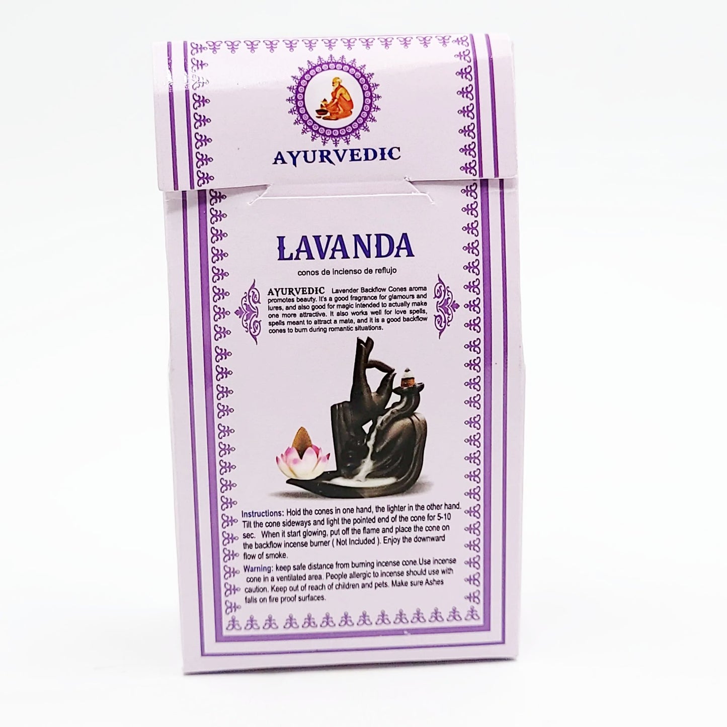 Ayurvedic Lavender Backflow Incense Cones 10 Pack - Elevated Metaphysical