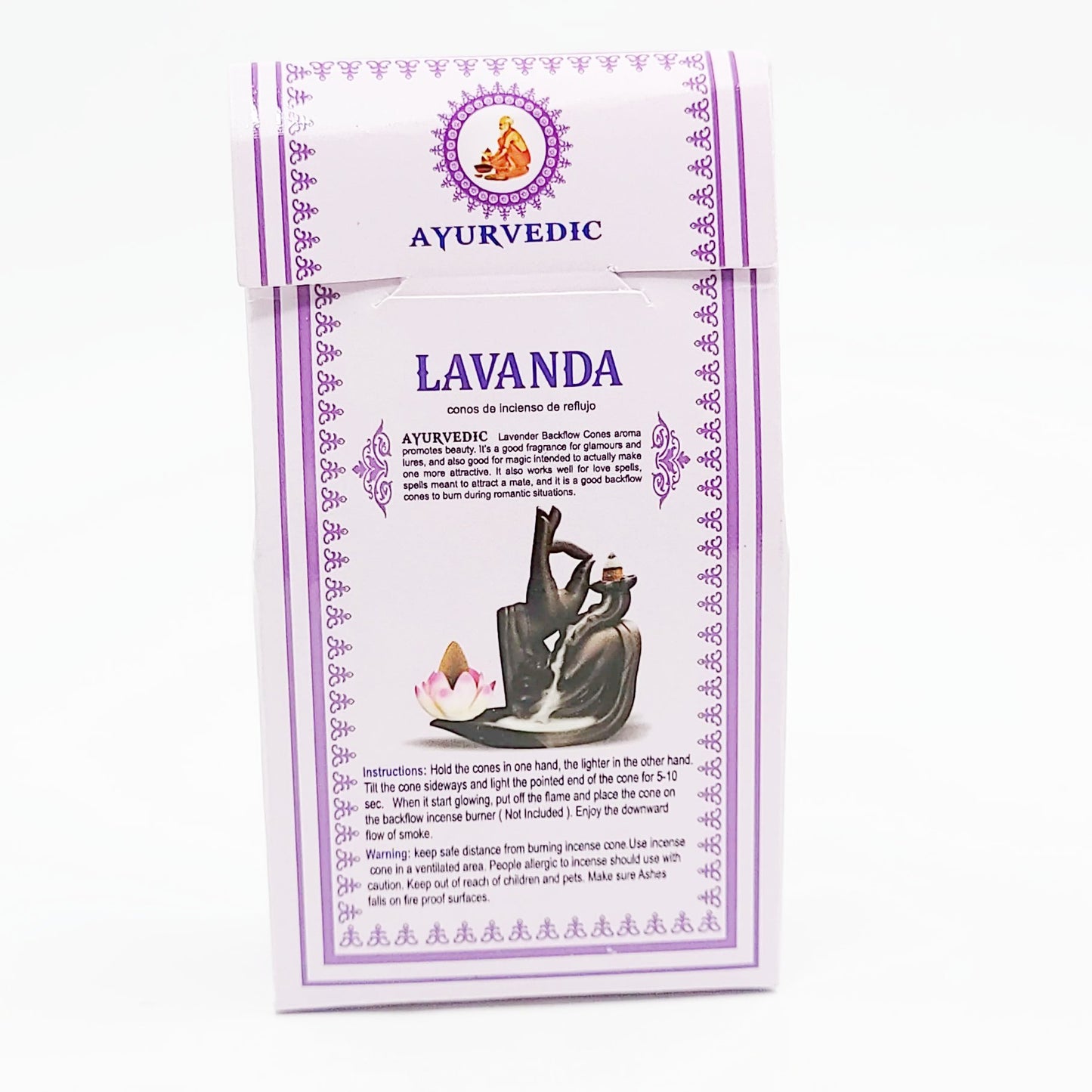 Ayurvedic Lavender Backflow Incense Cones 10 Pack - Elevated Metaphysical