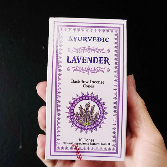Ayurvedic Lavender Backflow Incense Cones 10 Pack - Elevated Metaphysical