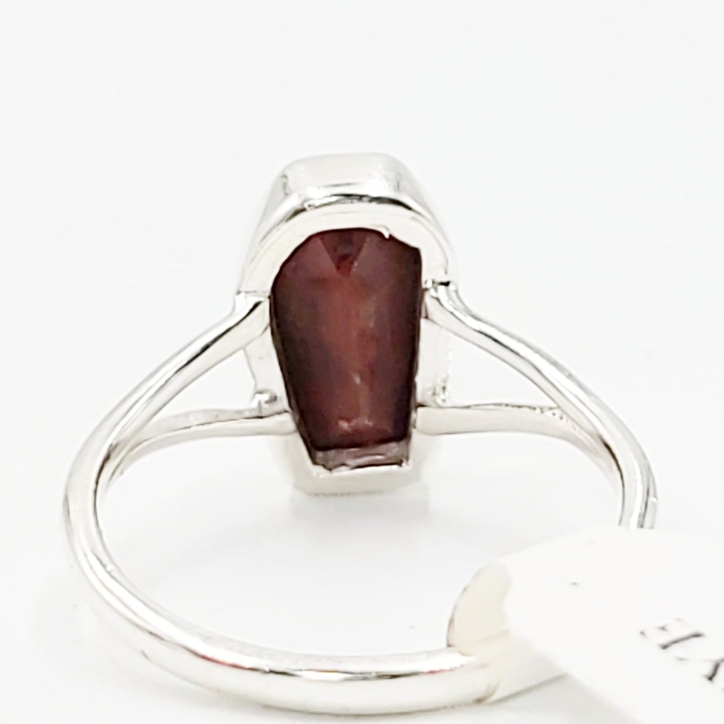 Red Tiger Eye Coffin Ring Sterling Silver Size 8