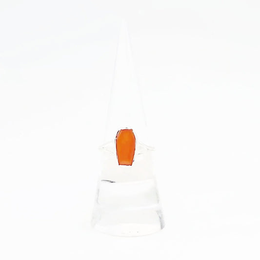 Carnelian Coffin Ring Sterling Silver Size 7 - Elevated Metaphysical