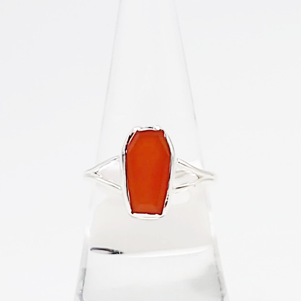 Carnelian Coffin Ring Sterling Silver Size 7 - Elevated Metaphysical