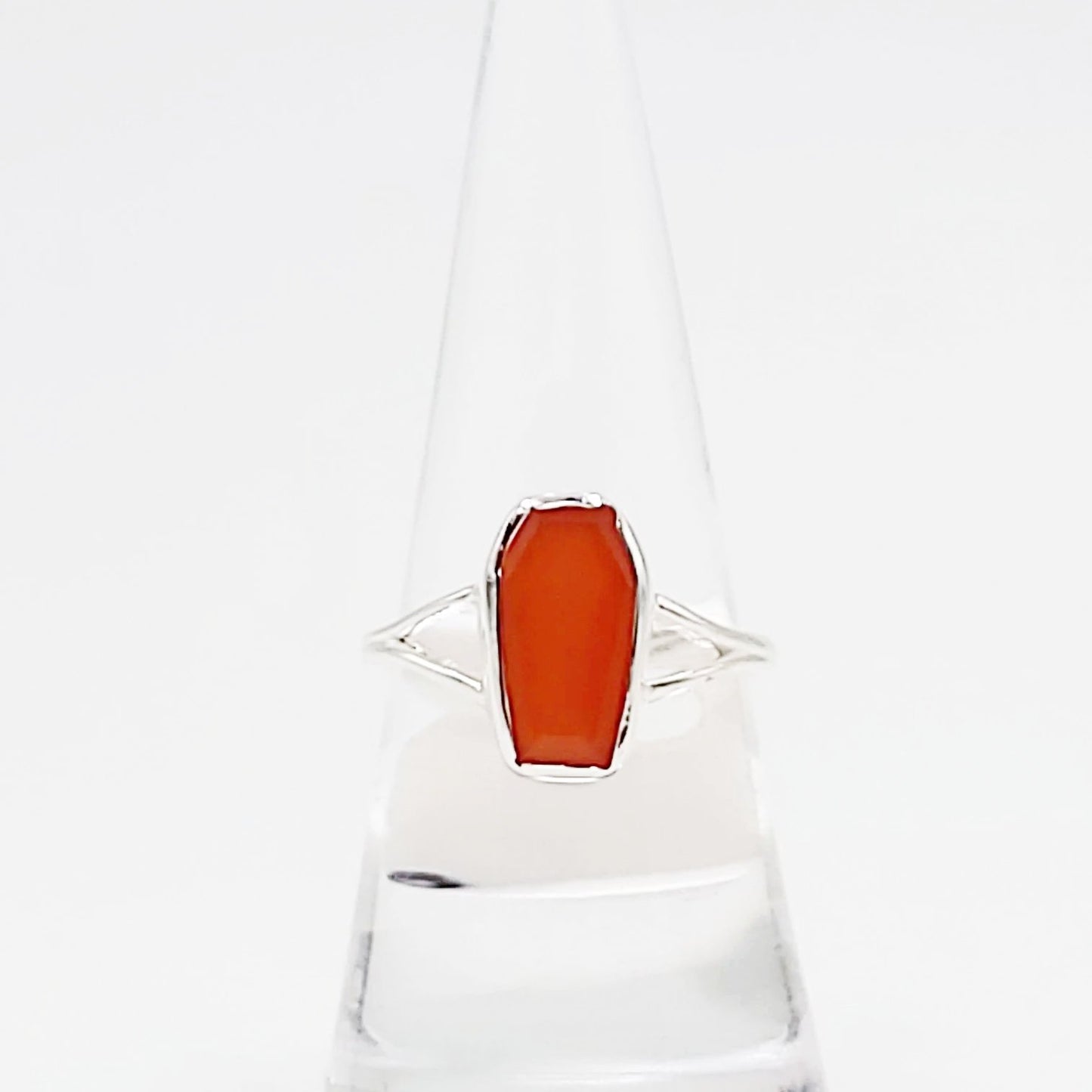 Carnelian Coffin Ring Sterling Silver Size 7 - Elevated Metaphysical