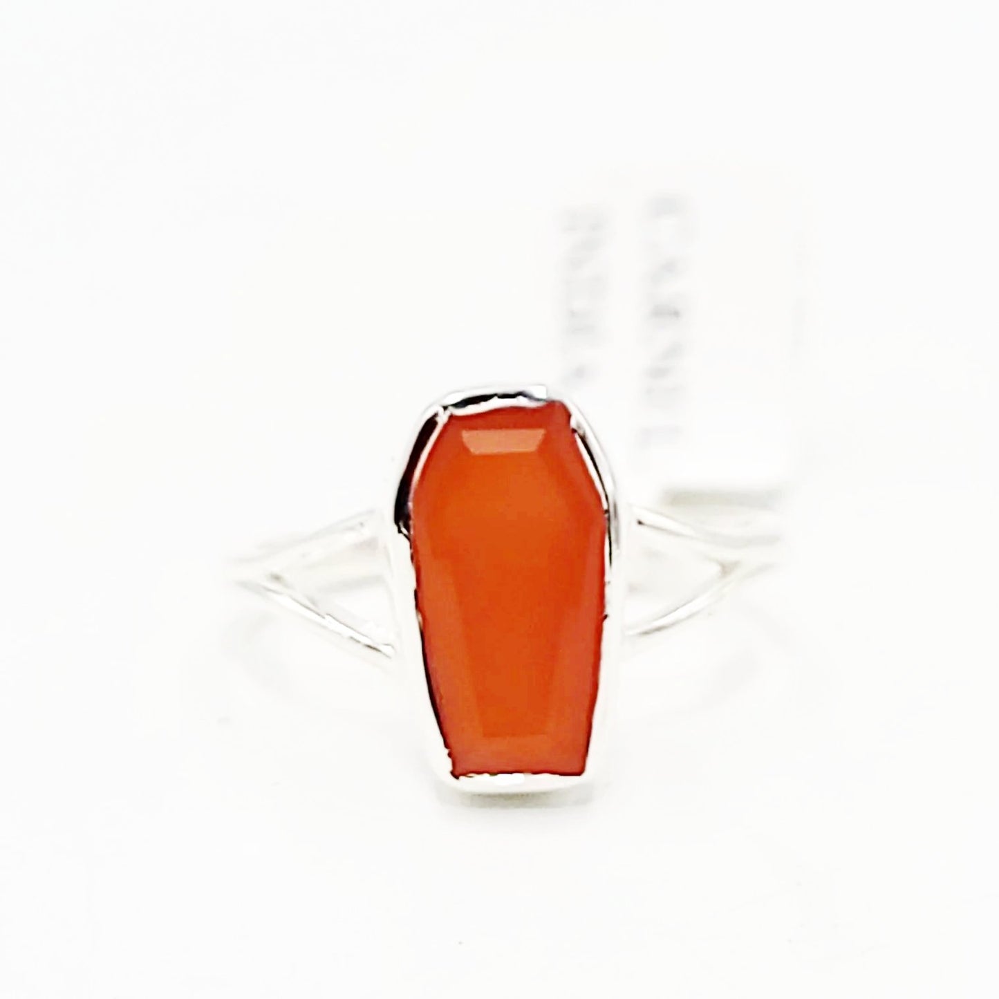 Carnelian Coffin Ring Sterling Silver Size 7 - Elevated Metaphysical