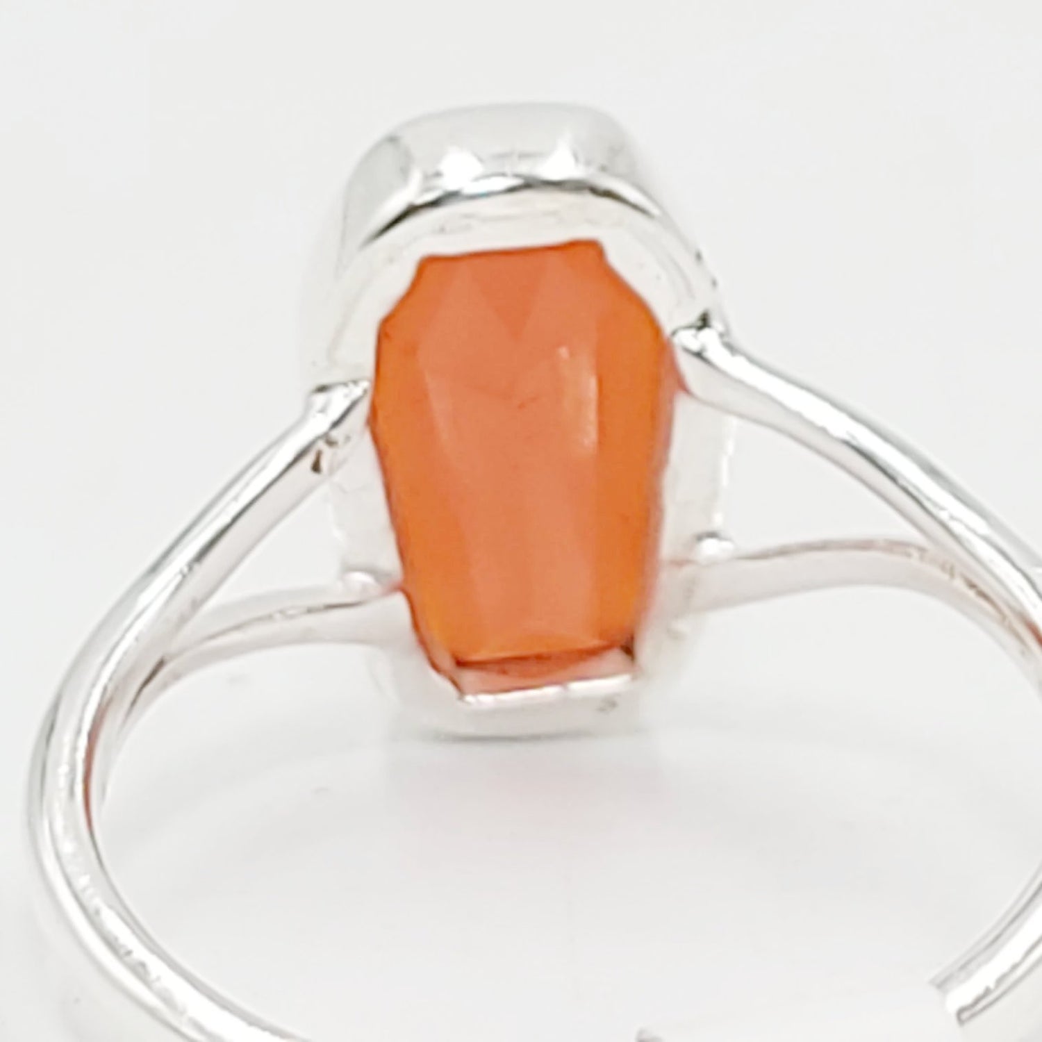 Carnelian Coffin Ring Sterling Silver Size 7 - Elevated Metaphysical