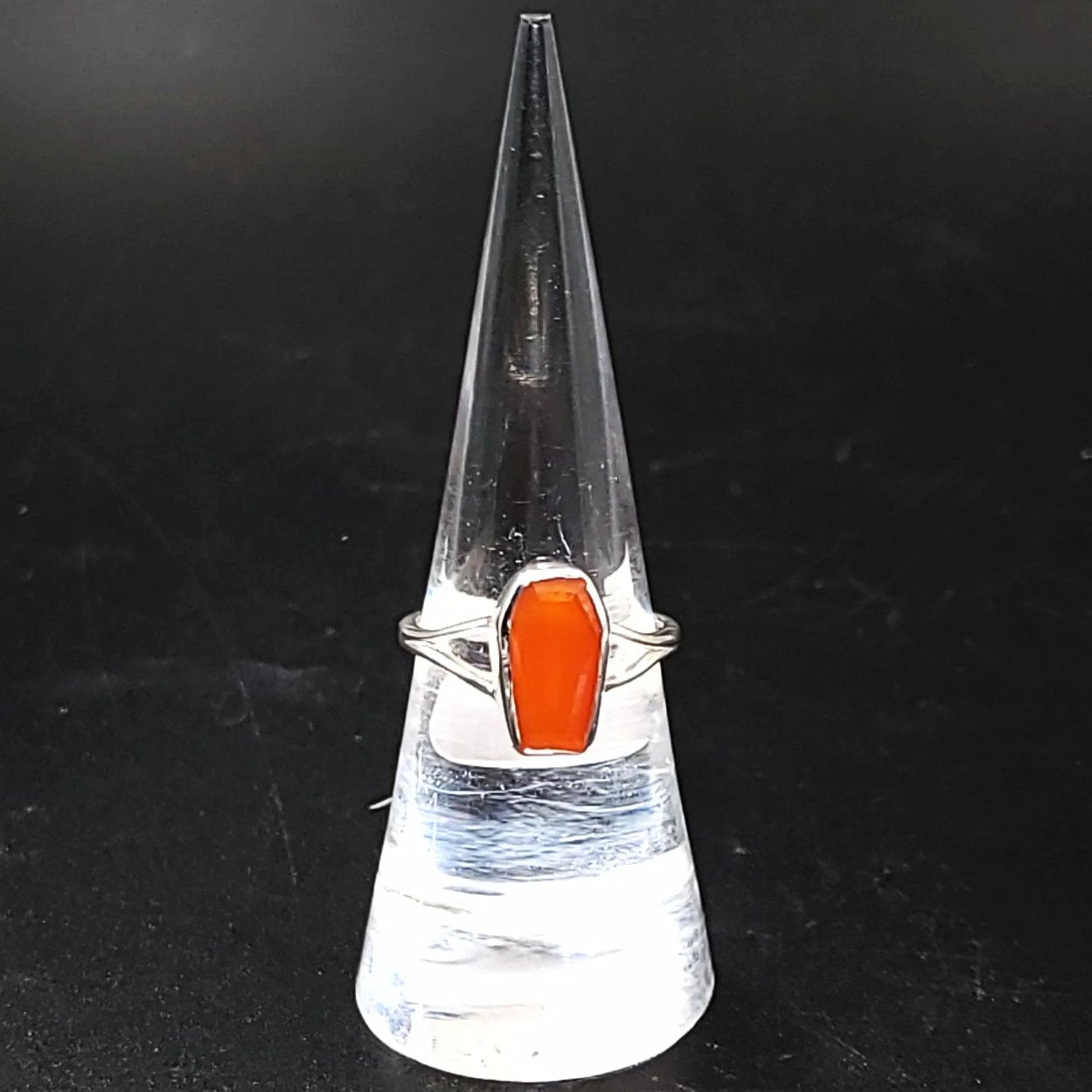 Carnelian Coffin Ring Sterling Silver Size 7 - Elevated Metaphysical