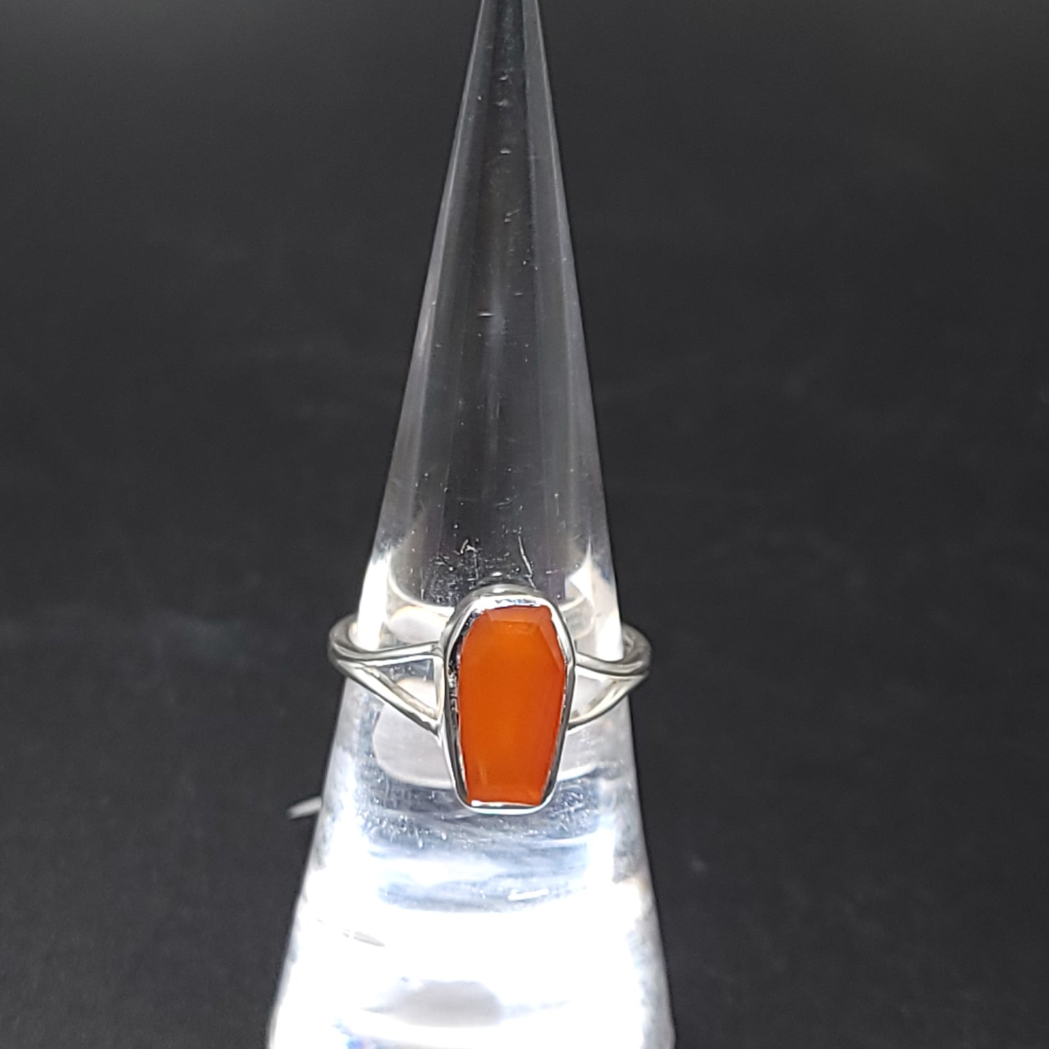 Carnelian Coffin Ring Sterling Silver Size 7 - Elevated Metaphysical