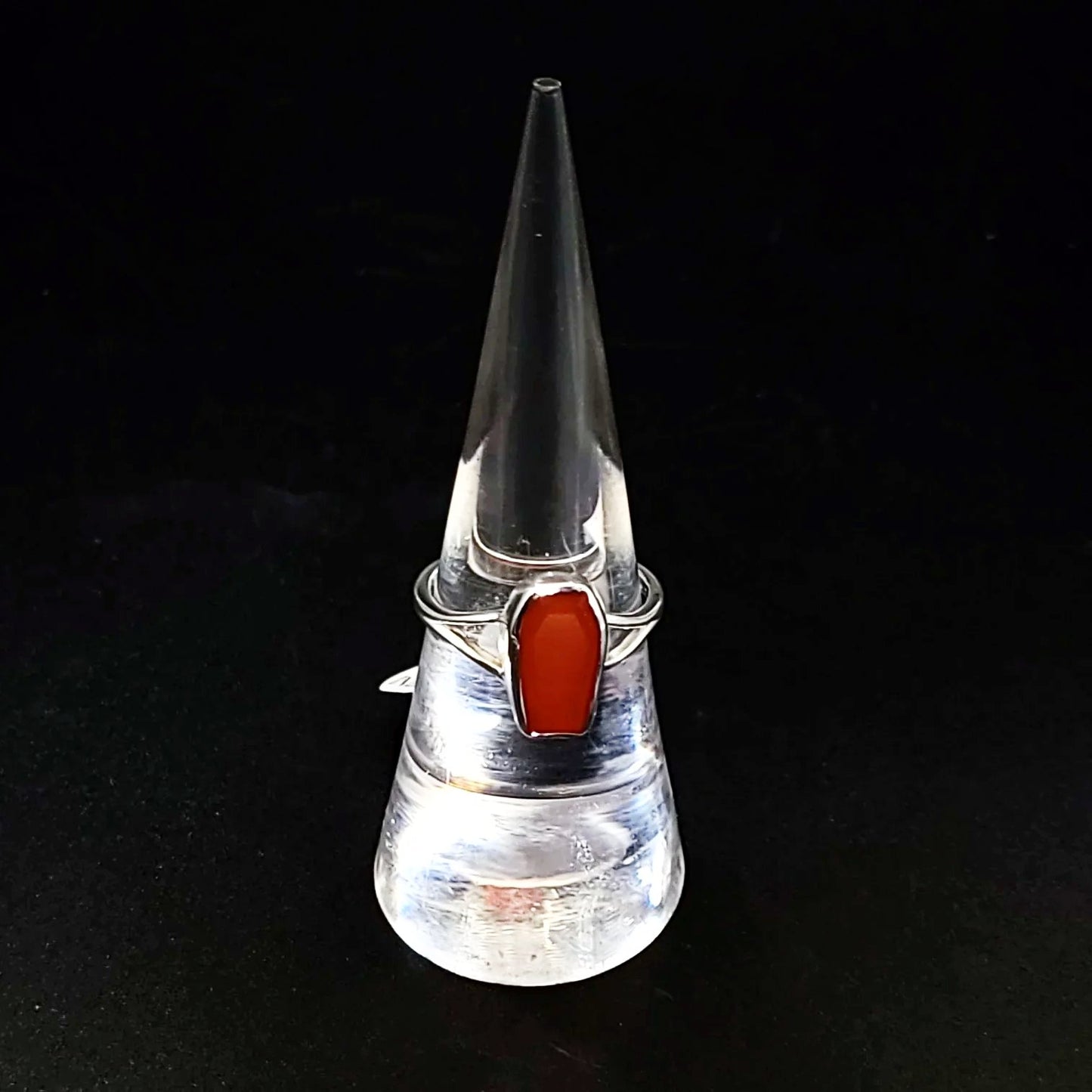 Carnelian Coffin Ring Sterling Silver Size 7 - Elevated Metaphysical