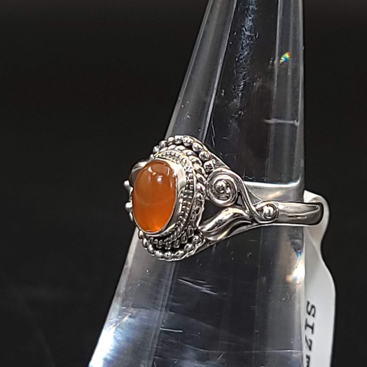 Carnelian Ring "Dahlia" Sterling Silver Size 7 - Elevated Metaphysical