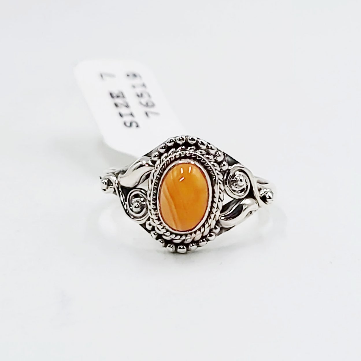 Carnelian Ring "Dahlia" Sterling Silver Size 7 - Elevated Metaphysical