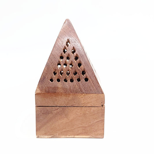 Wooden Temple Incense Cone Burner Charcoal Burner 5" - Elevated Metaphysical