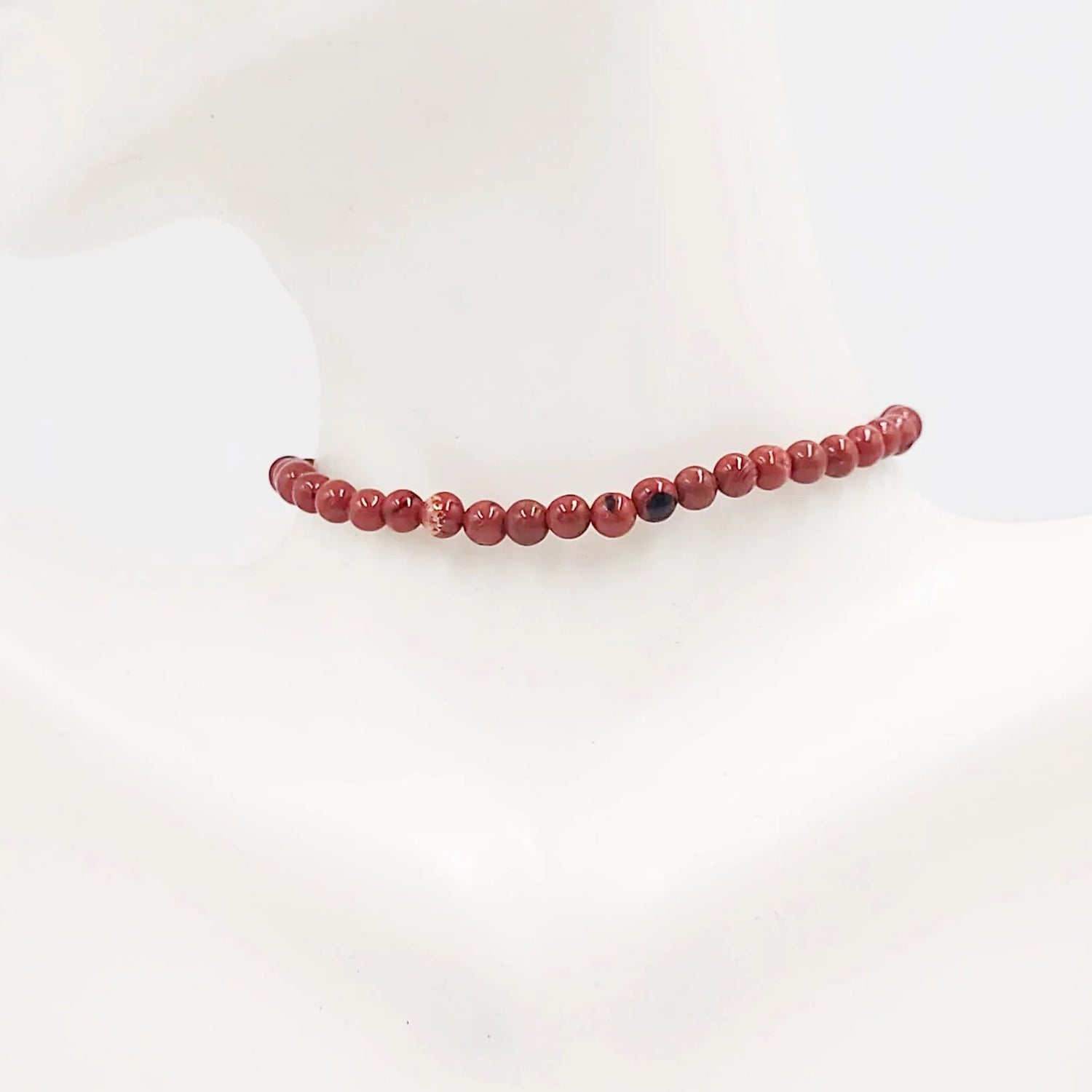 Red Jasper Bead Bracelet 4mm - Elevated Metaphysical
