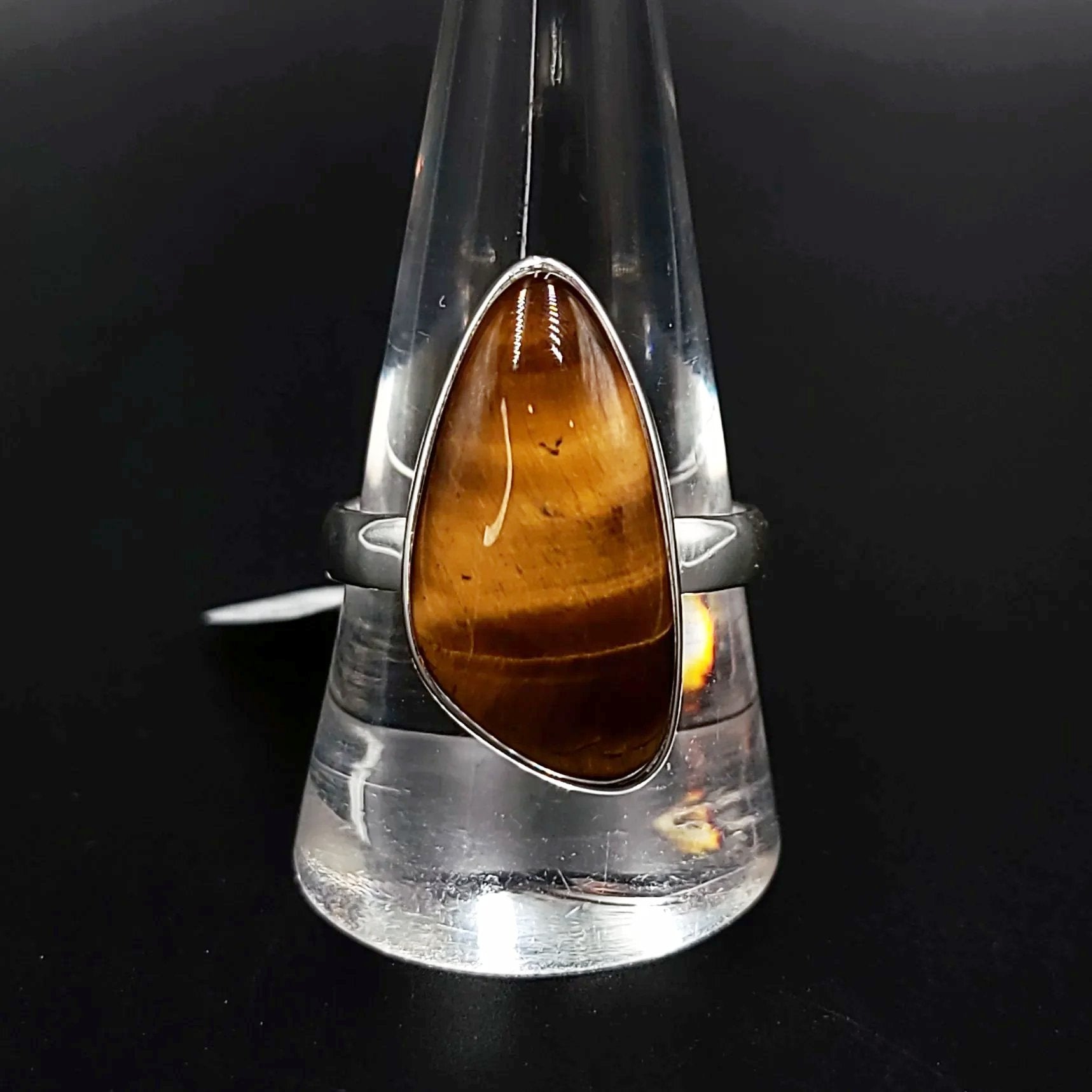 Tiger Eye Free Form Ring Sterling Silver HQ - Elevated Metaphysical