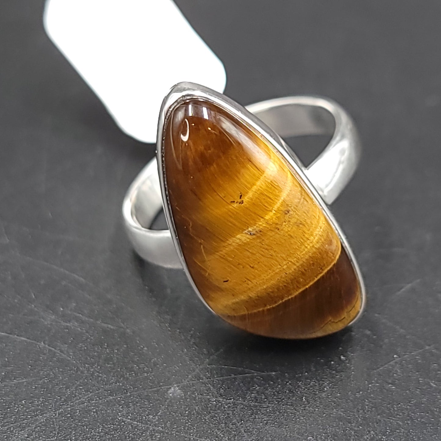Tiger Eye Free Form Ring Sterling Silver HQ - Elevated Metaphysical