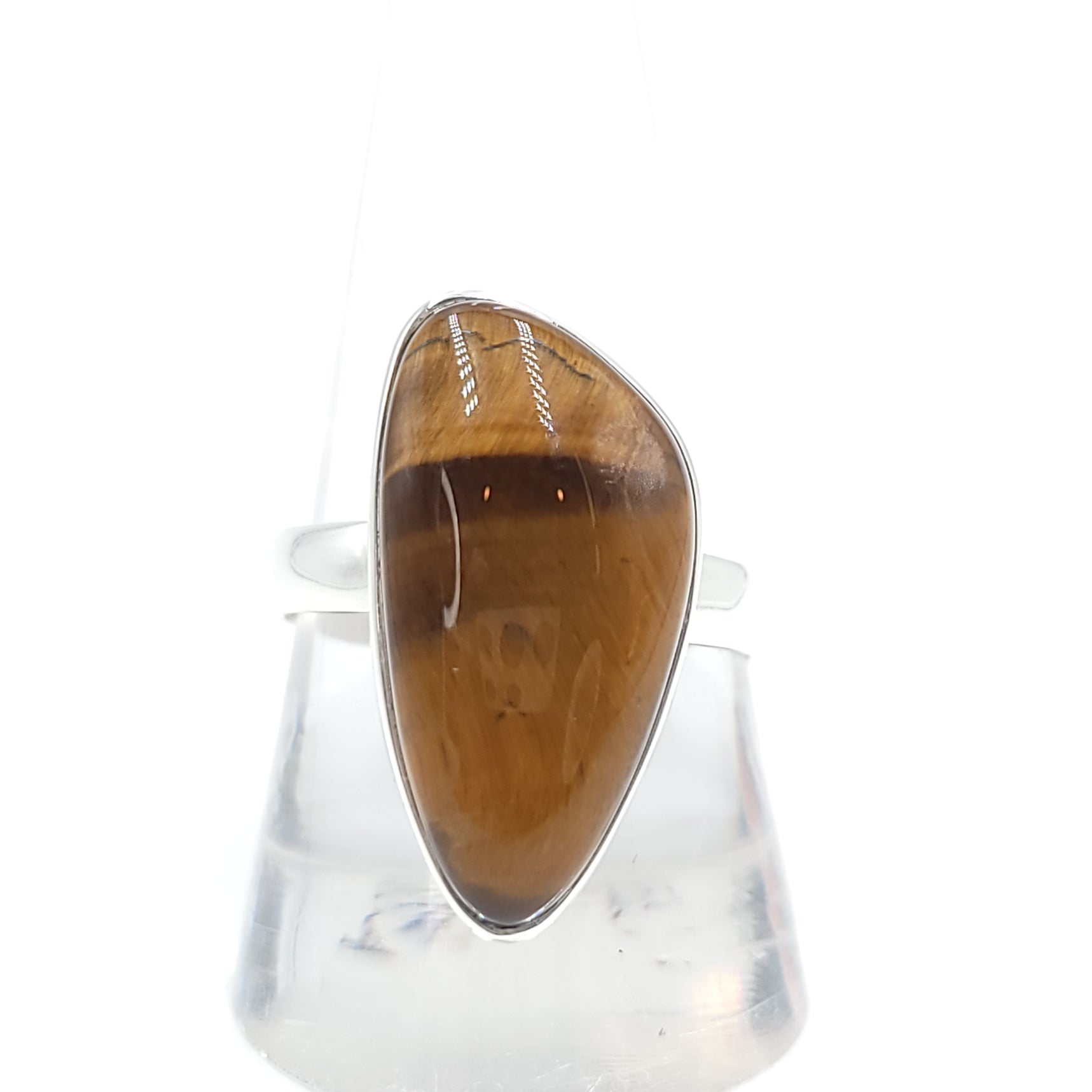 Tiger Eye Free Form Ring Sterling Silver HQ - Elevated Metaphysical