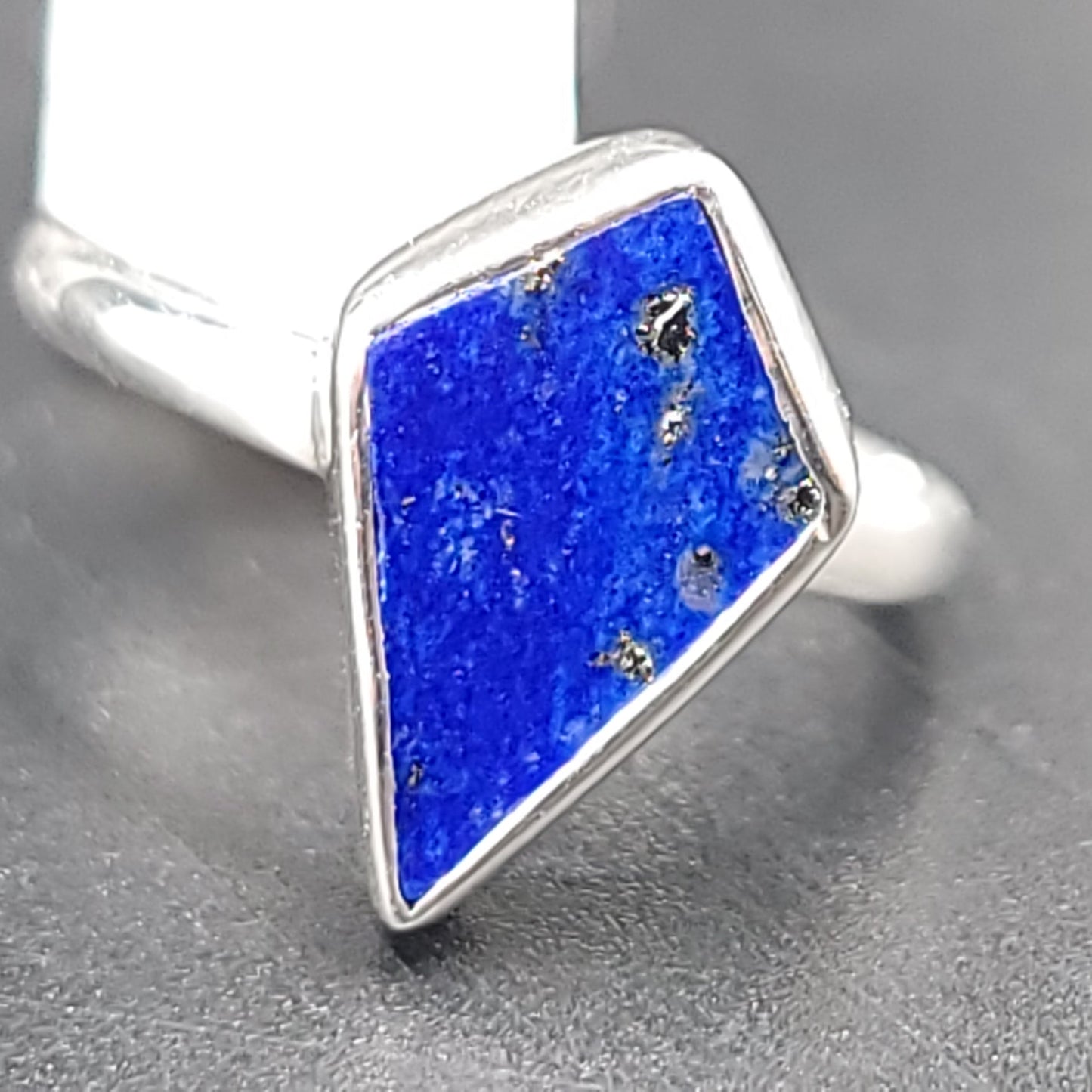 Lapis Lazuli Shield Ring Sterling Silver Size 6
