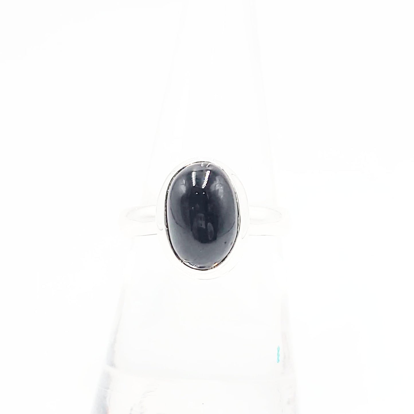 Black Star Onyx Ring Sterling Silver Size 8