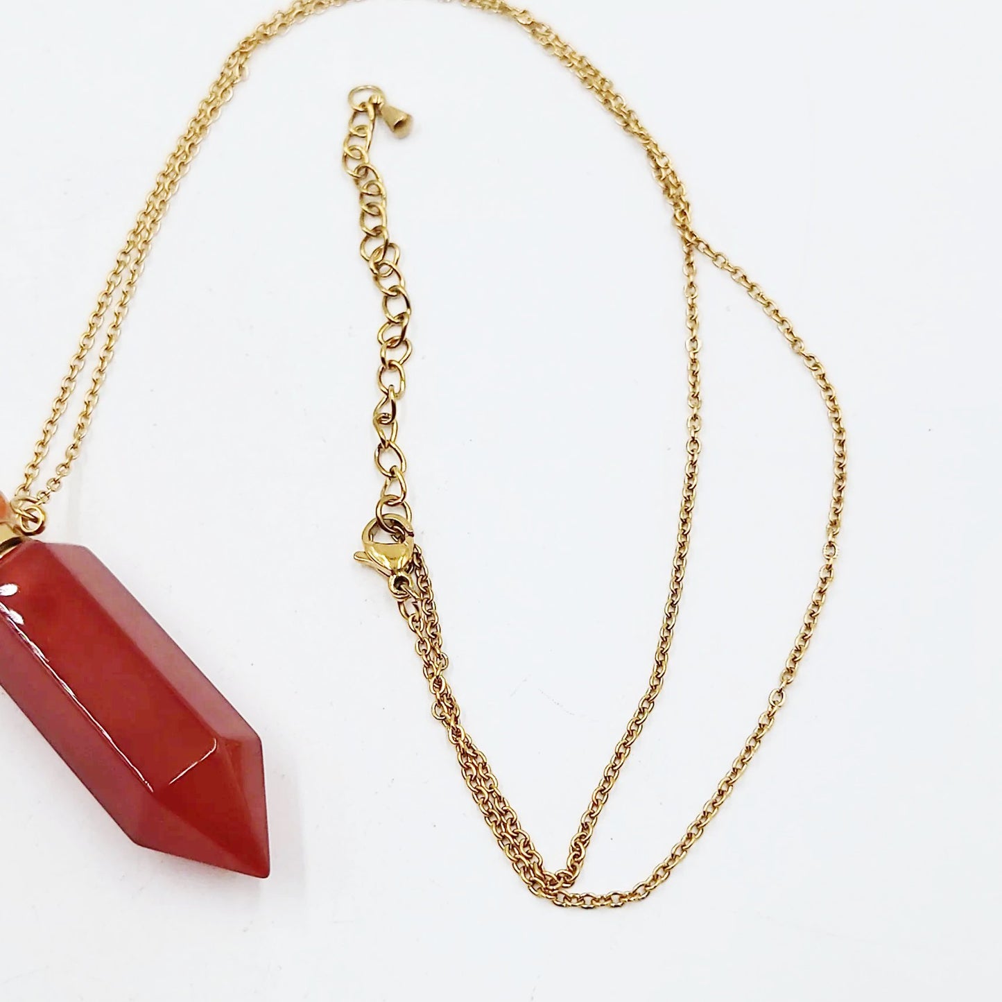 Carnelian Bottle Pendant Necklace Holder Perfume Oils Incense Ashes - Elevated Metaphysical