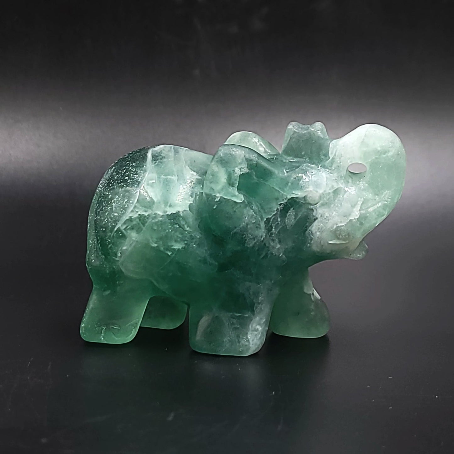 Green Fluorite Elephant Figurine 3" 77mm