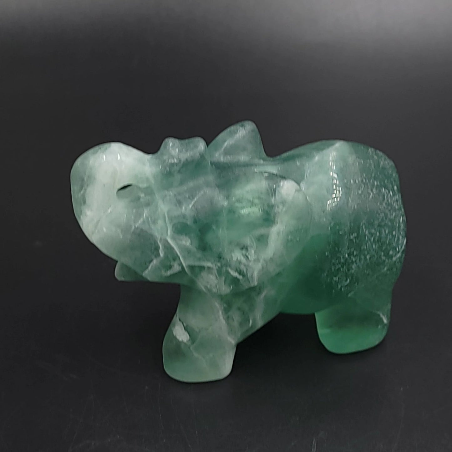 Green Fluorite Elephant Figurine 3" 77mm