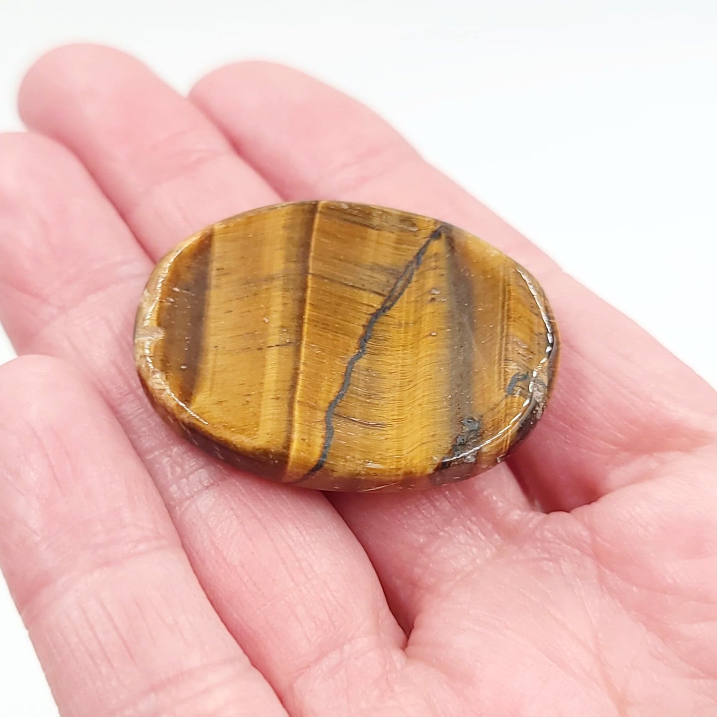 Tiger Eye Worry Stone Smooth Stone - Elevated Metaphysical