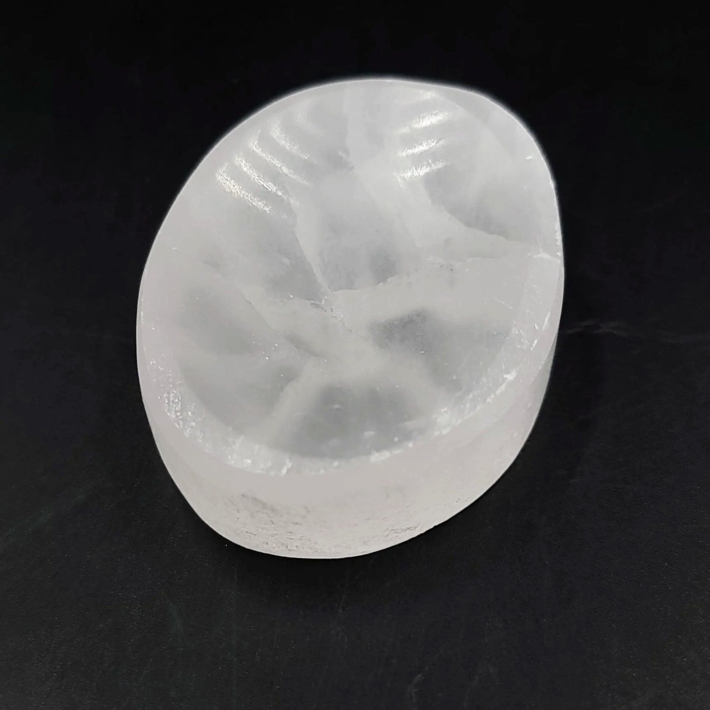 Selenite Worry Stone Smooth Stone Palm Stone - Elevated Metaphysical