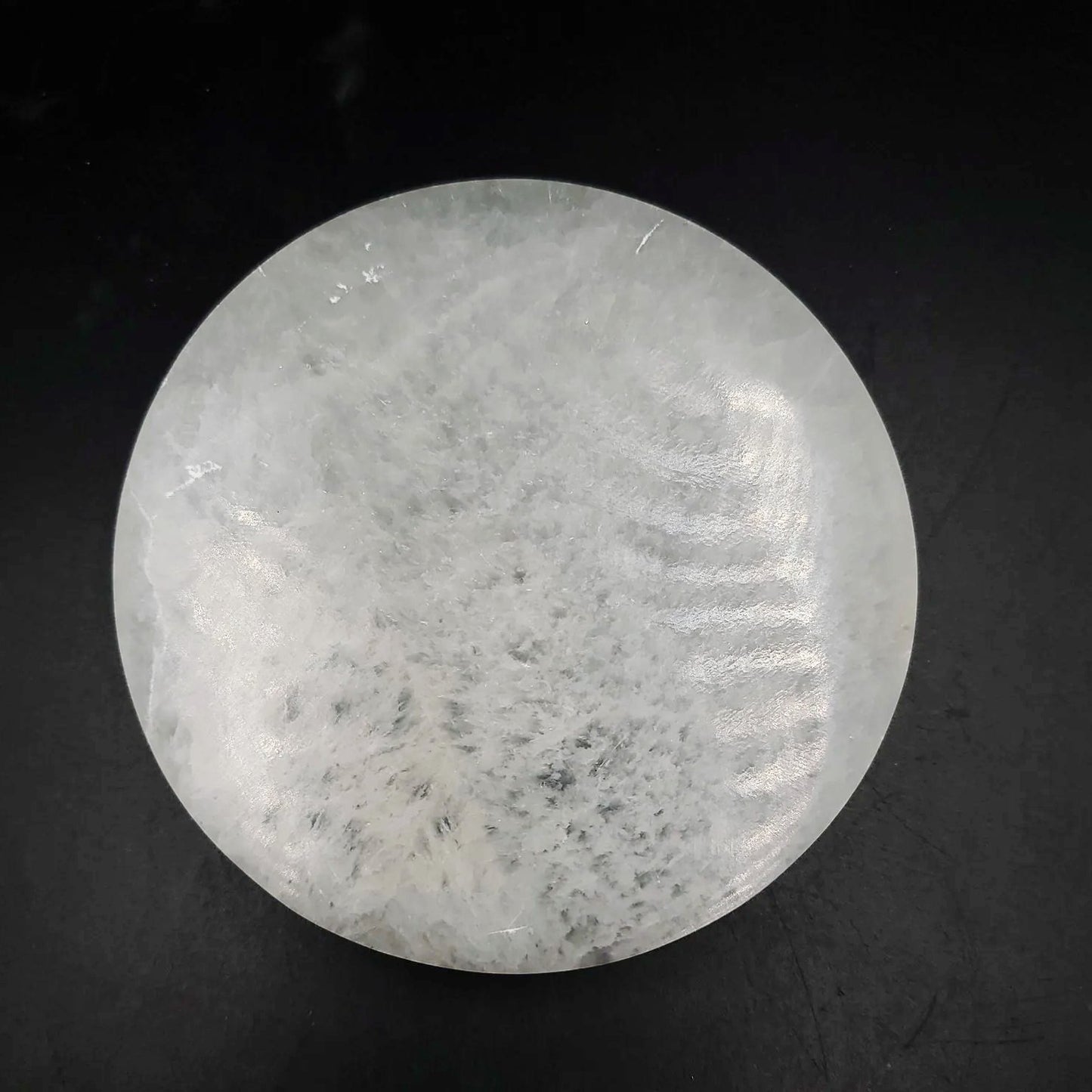 Selenite Plate Round Generator Plate 4" 10cm - Elevated Metaphysical